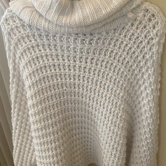 Express White Knit Turtleneck Jumper Chunky Sweater Long Sleeve Large NWT - Picture 5 of 11